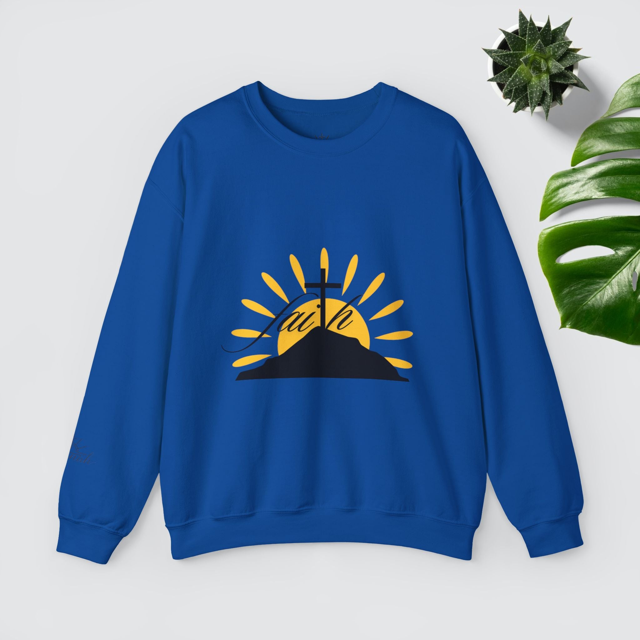 Faith Cross Sunrise - Women's Crewneck Sweatshirt