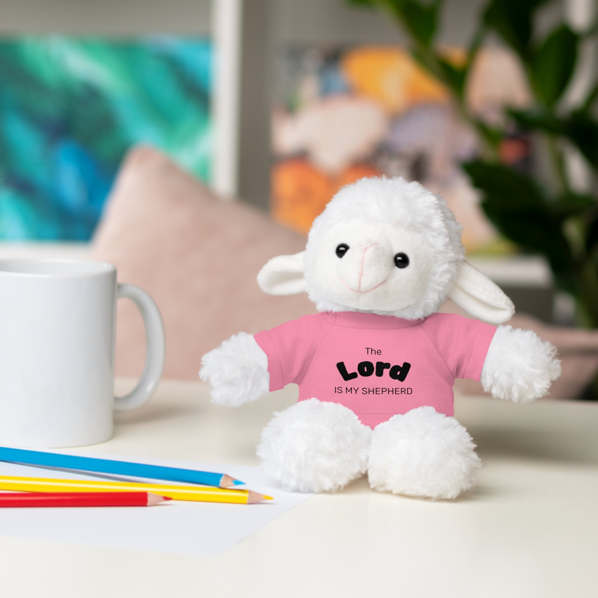 Plush Sheep with 'The Lord Is My Shepherd' Tee