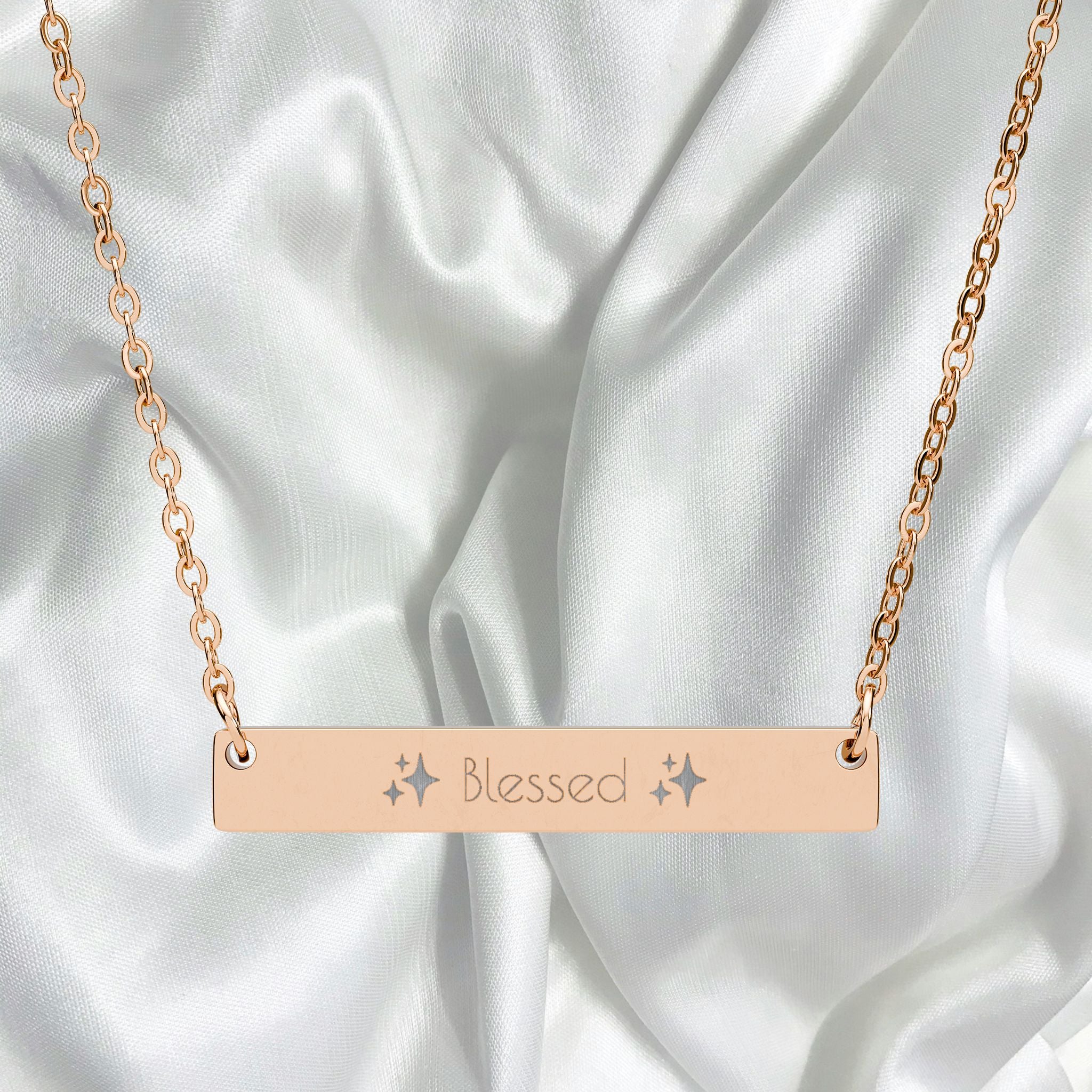 Blessed Necklace - Engraved Stainless Steel Pendant