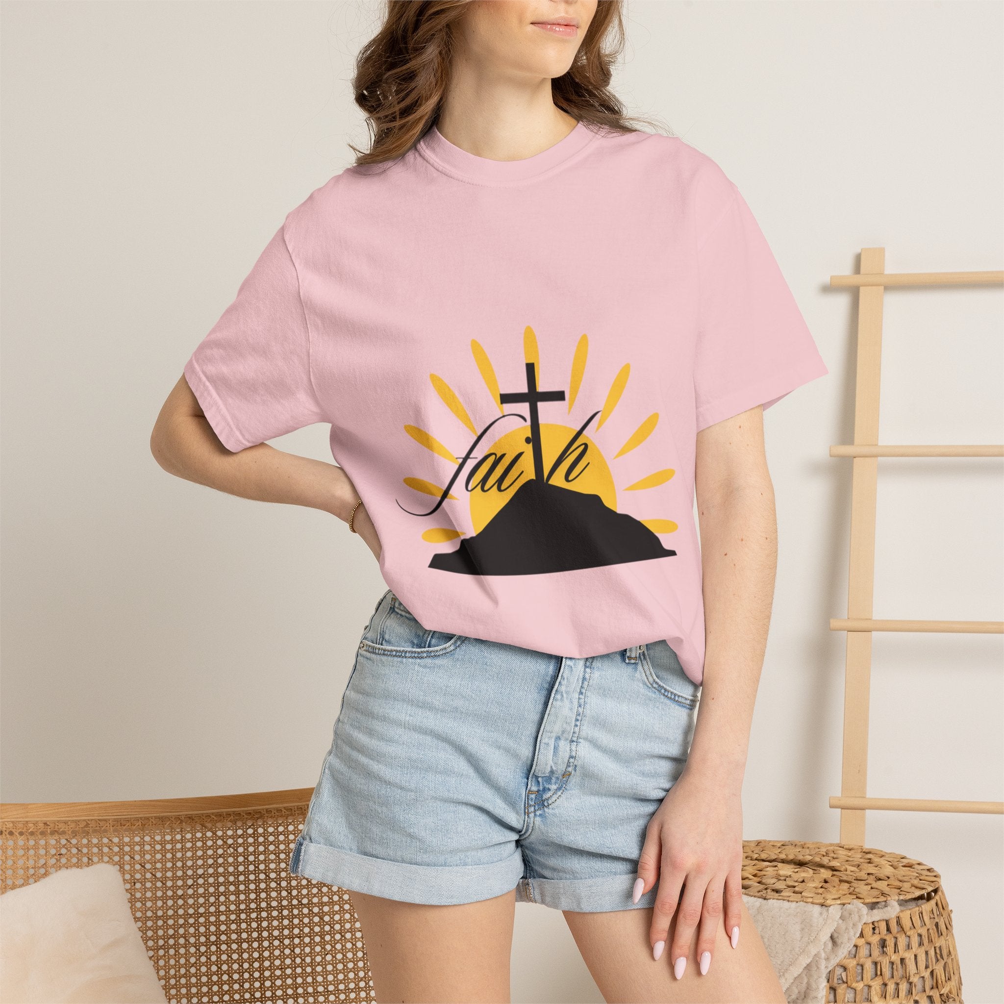 Faith Cross Unisex T-Shirt — Sunrise Unisex Tee