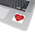 God Bless Heart Square Sticker - Faith-Inspired Red Heart Sticker for Laptops, Journals & Gifts