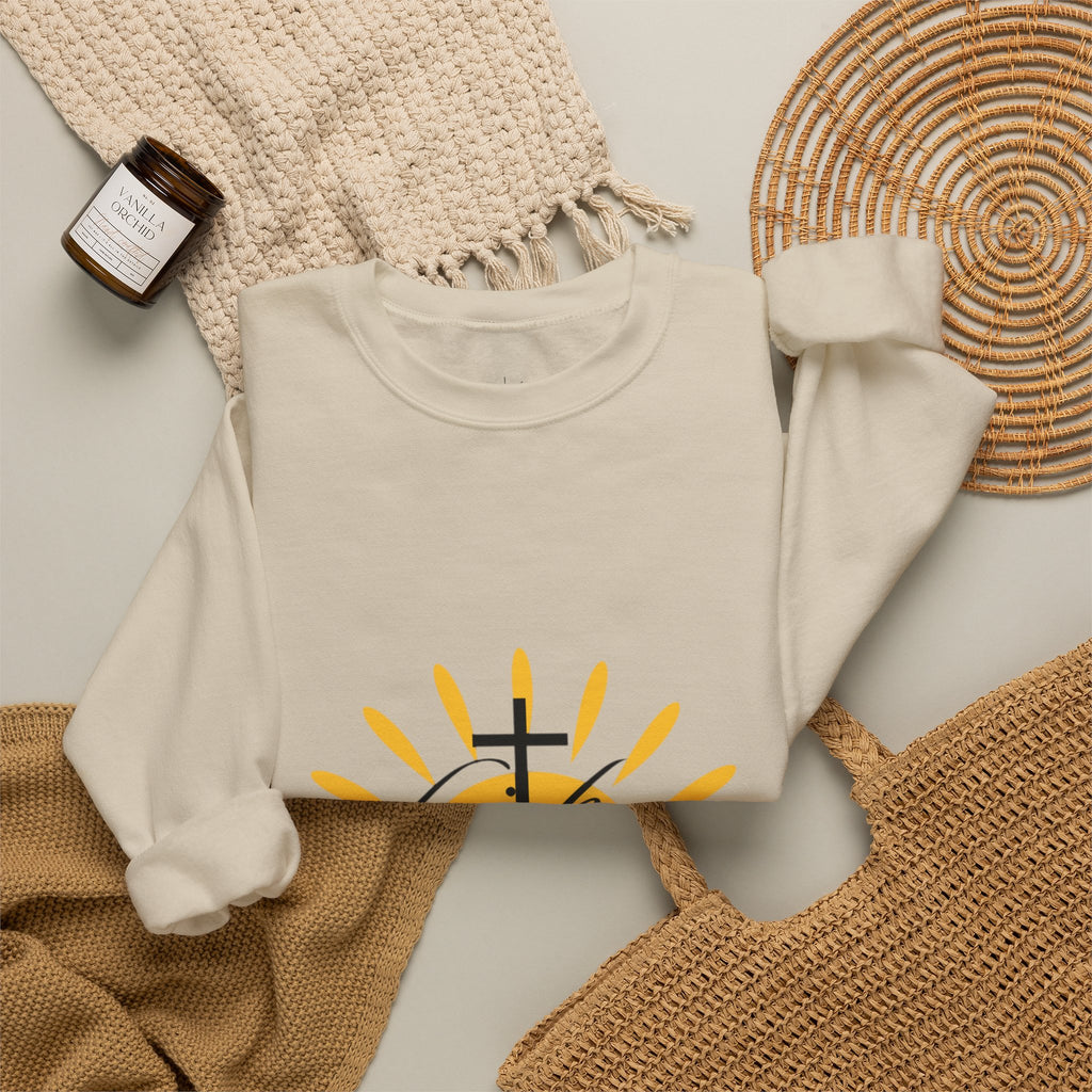 Faith Cross Sunrise - Women's Crewneck Sweatshirt