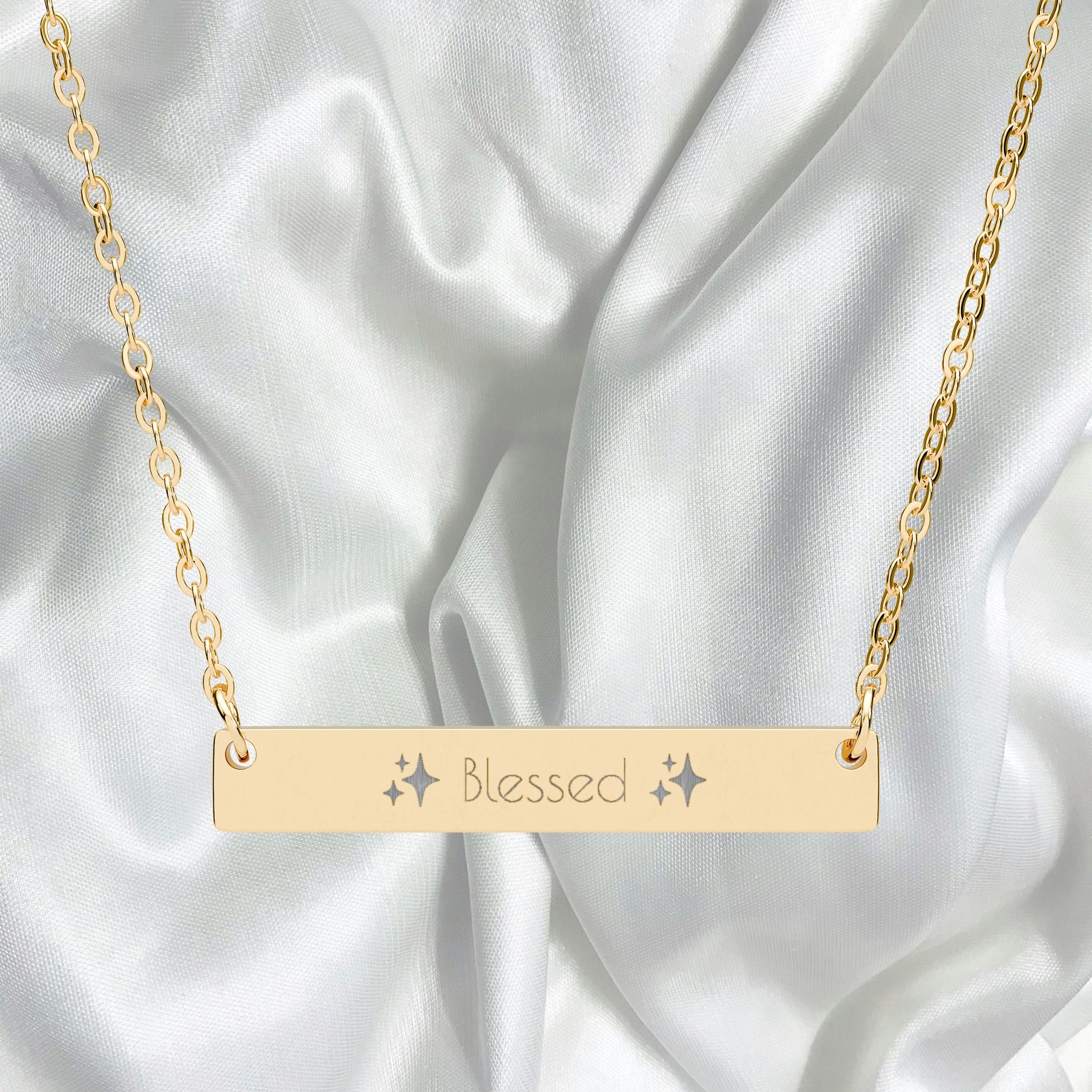 Blessed Necklace - Engraved Stainless Steel Pendant