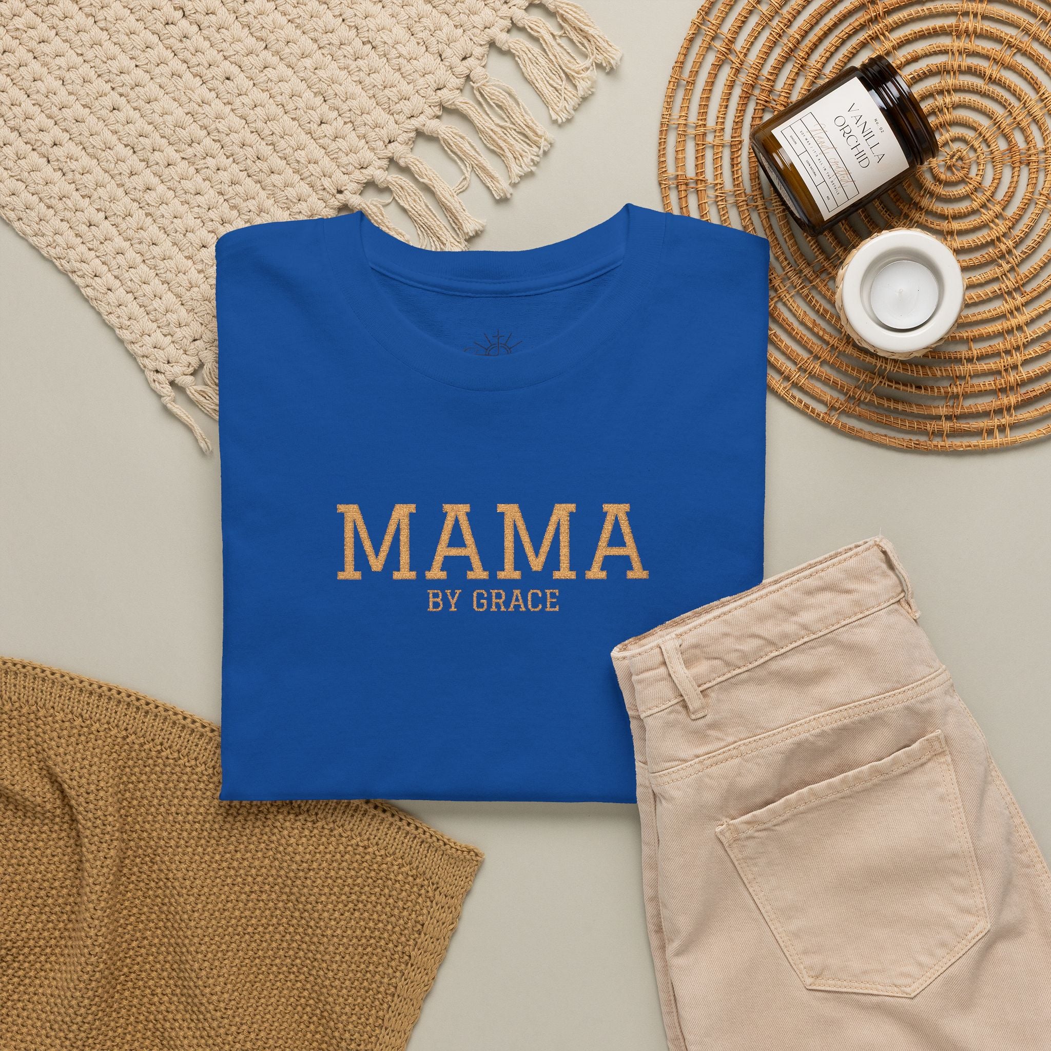Mama by Grace - Embroidered Cotton T-Shirt