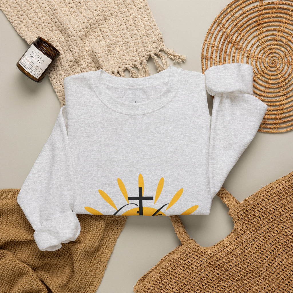 Faith Cross Sunrise - Men's Crewneck Sweatshirt