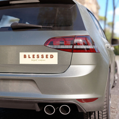 Car Magnet - "Blessed Beyond Measure" Retro Script
