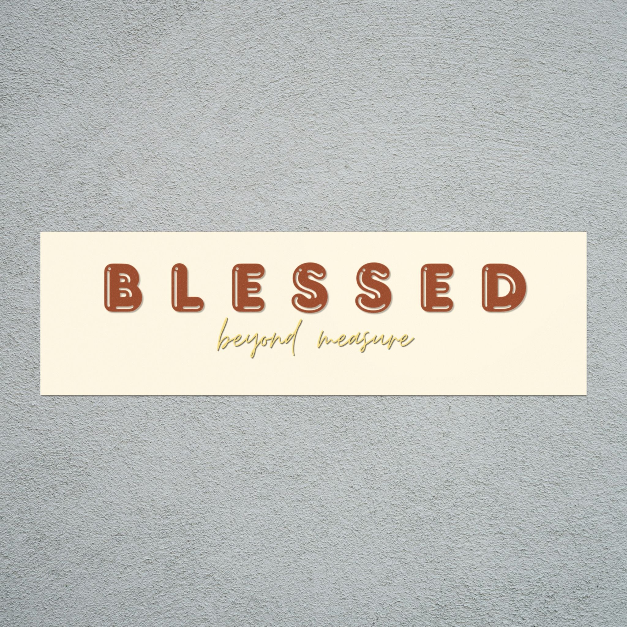 Car Magnet - "Blessed Beyond Measure" Retro Script