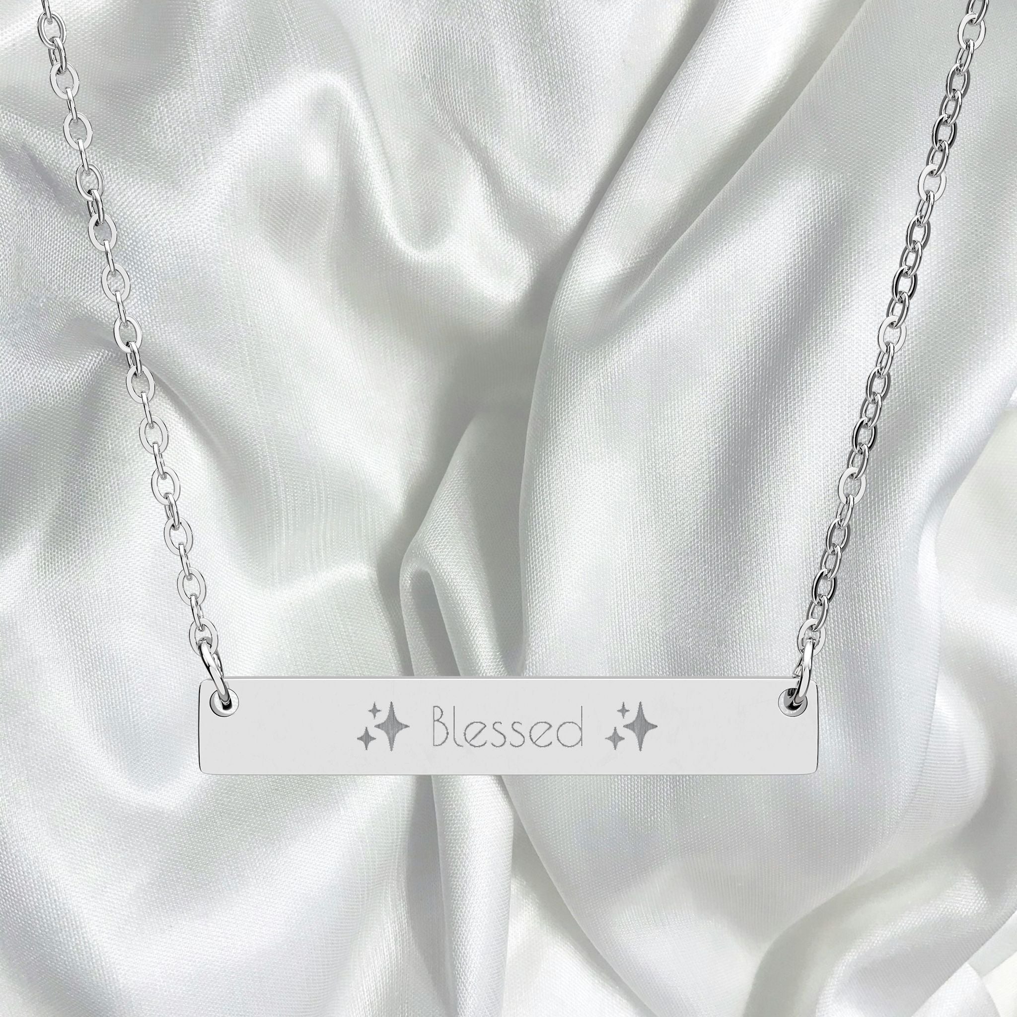 Blessed Necklace - Engraved Stainless Steel Pendant