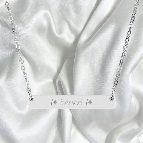 Blessed Necklace - Engraved Stainless Steel Pendant