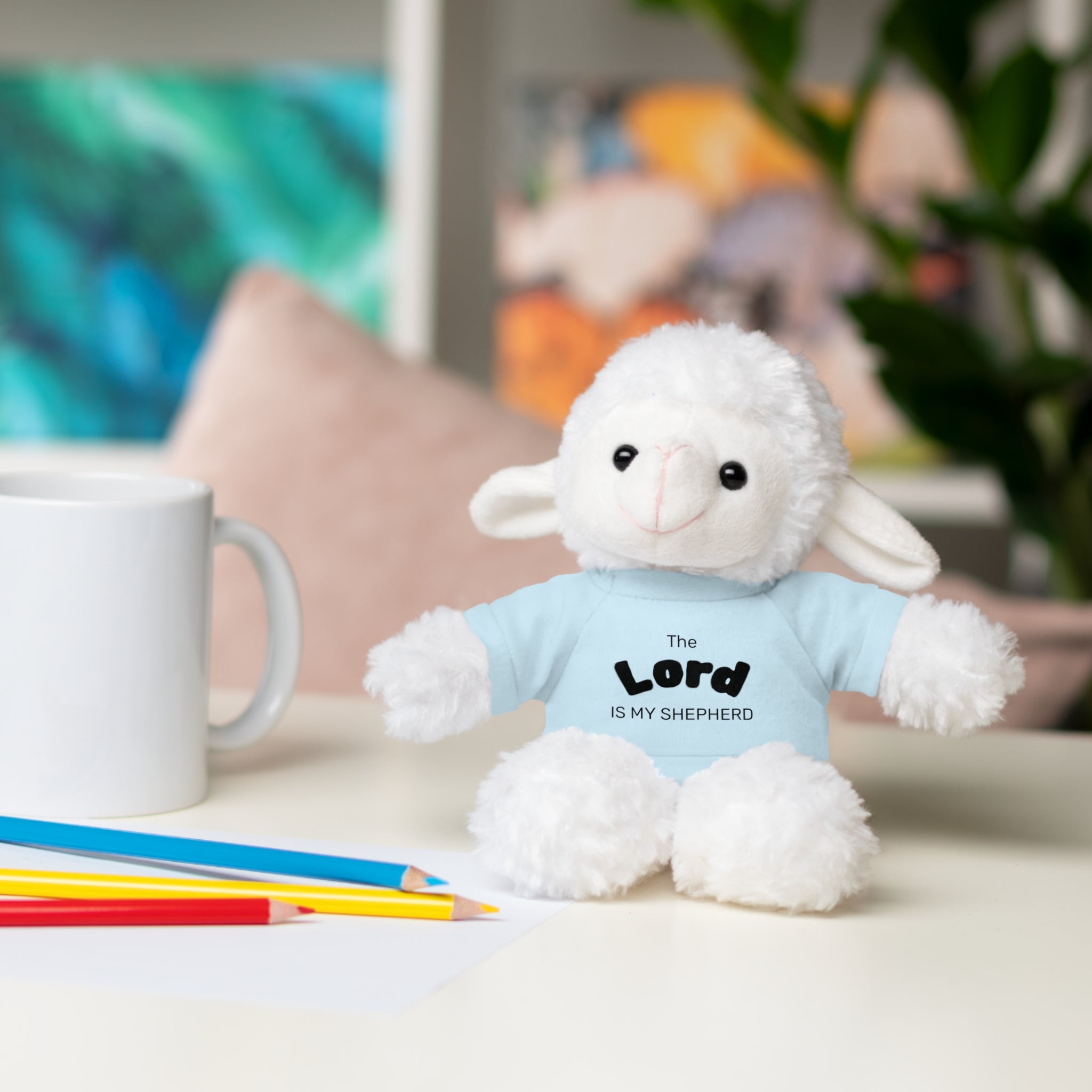 Plush Sheep with 'The Lord Is My Shepherd' Tee