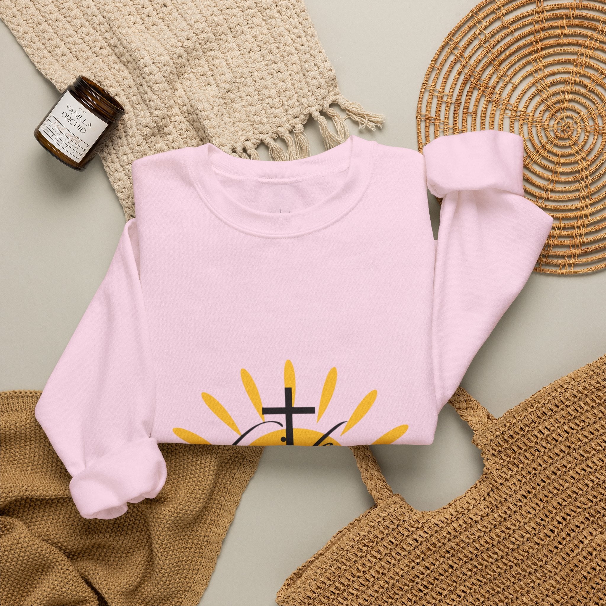 Faith Cross Sunrise - Women's Crewneck Sweatshirt