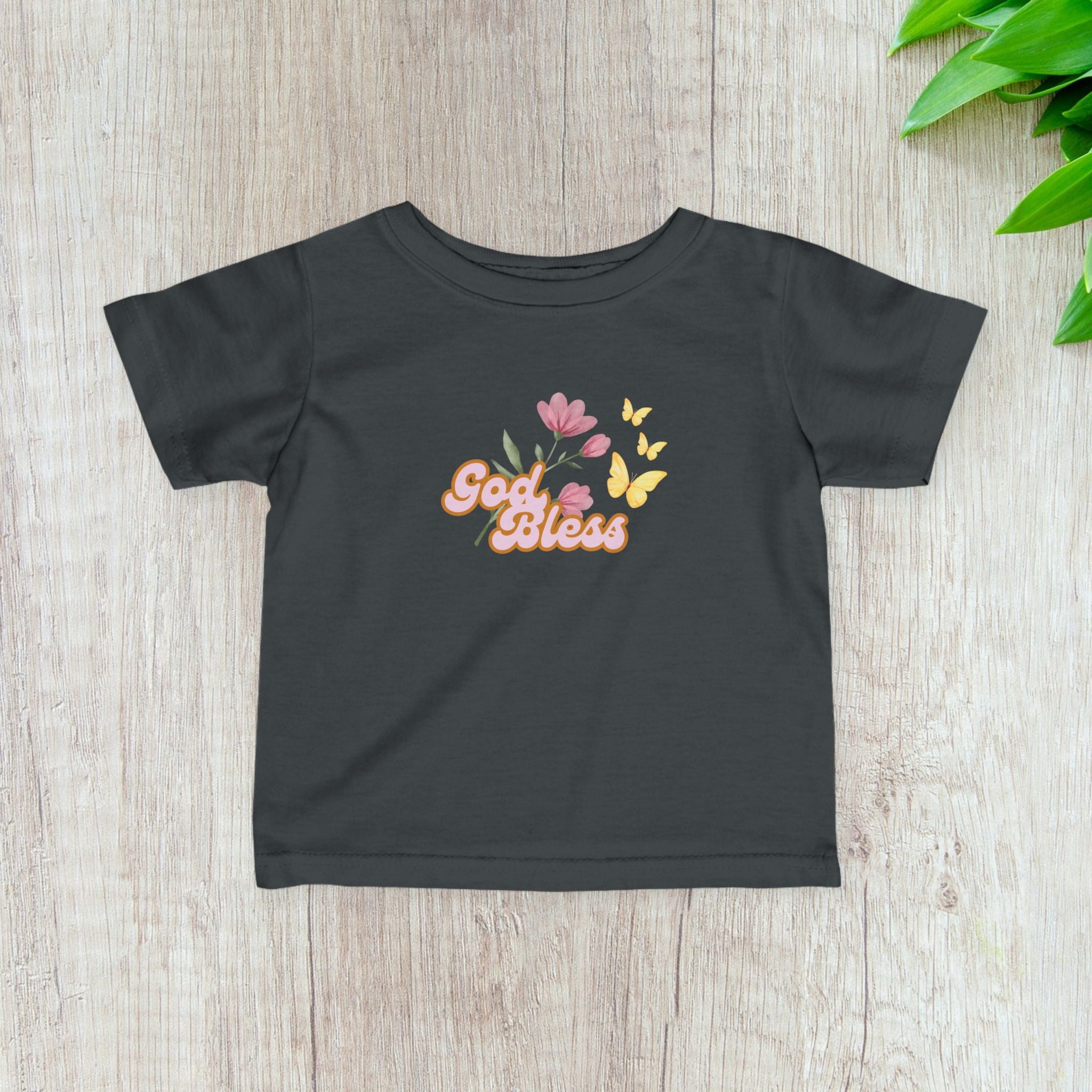 "God Bless" Floral Baby Shirt - Infant Tee
