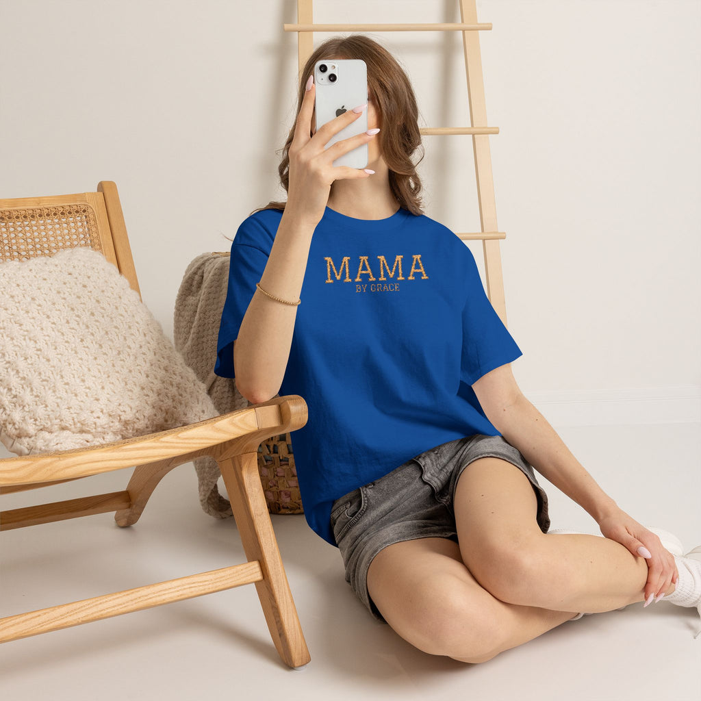 Mama by Grace - Embroidered Cotton T-Shirt