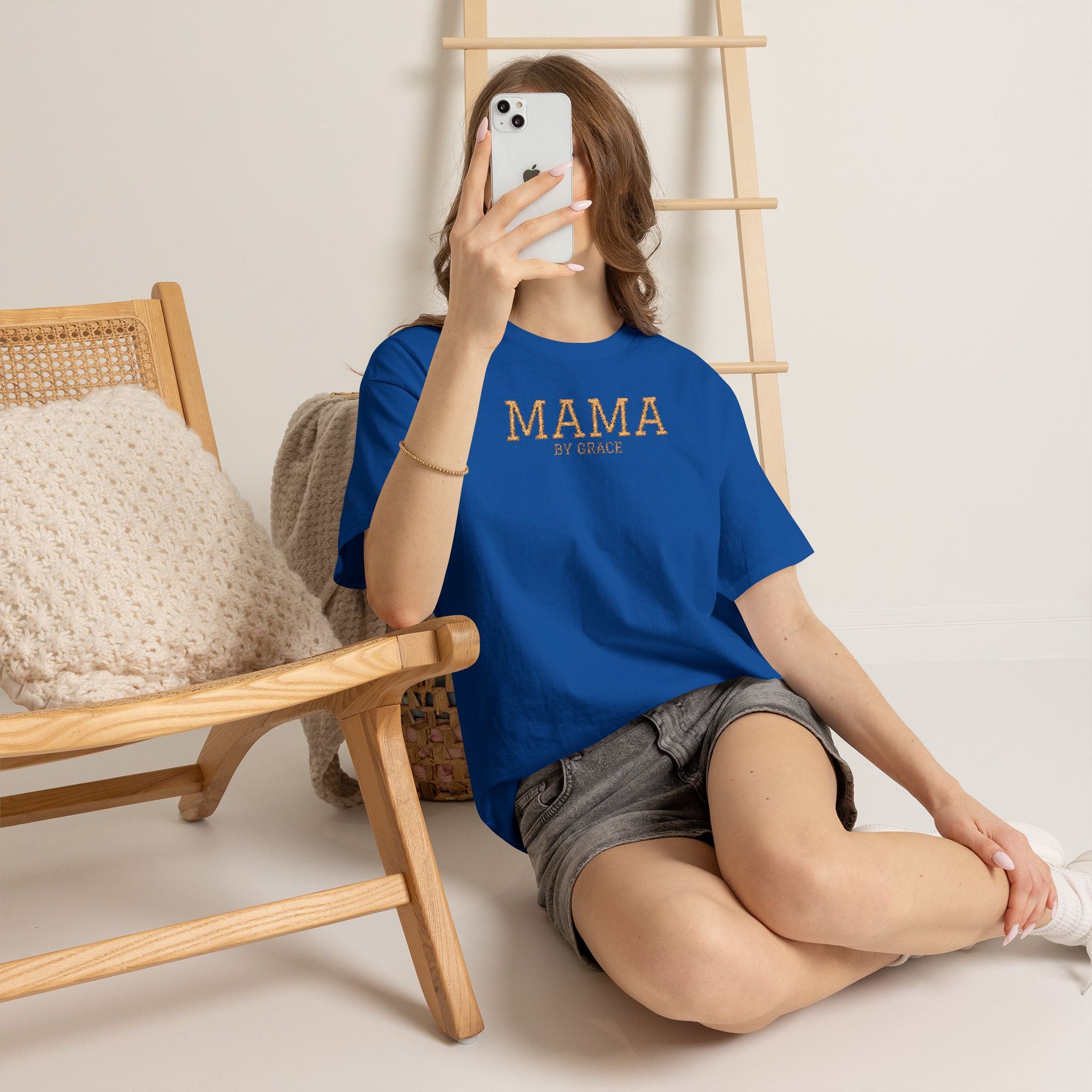 Mama by Grace - Embroidered Cotton T-Shirt