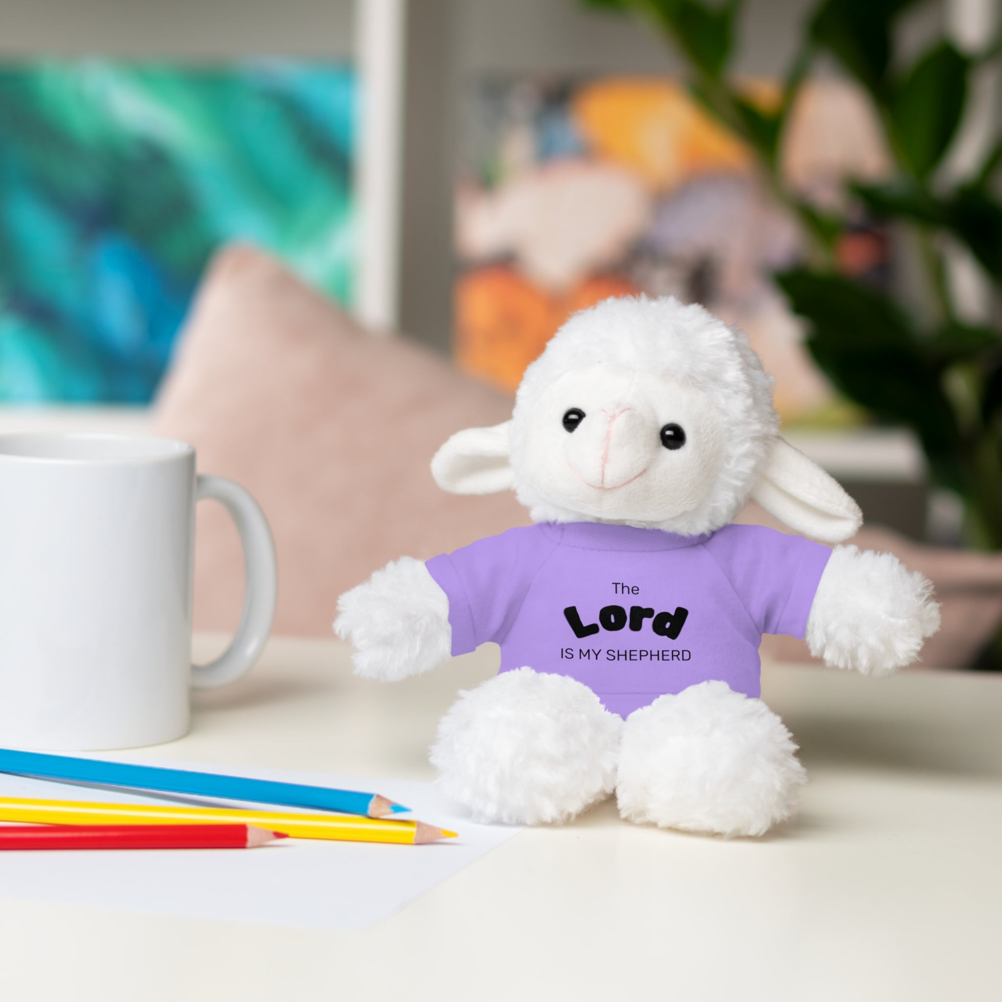 Plush Sheep with 'The Lord Is My Shepherd' Tee