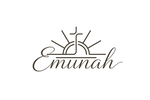 Logo with the word 'Emunah' and a design element on a white background